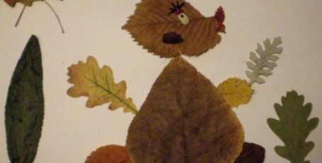 Аппликация из листиков