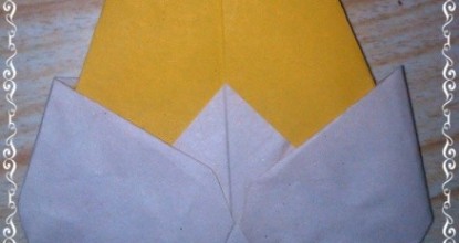 Пасхальное оригами — курица и цыпленок