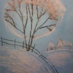 Рисуем восковыми мелками — Зимнее дерево