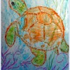 Рисуем восковыми мелками — морская черепаха