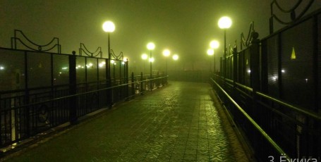 Вечерний Омск — туман над городом