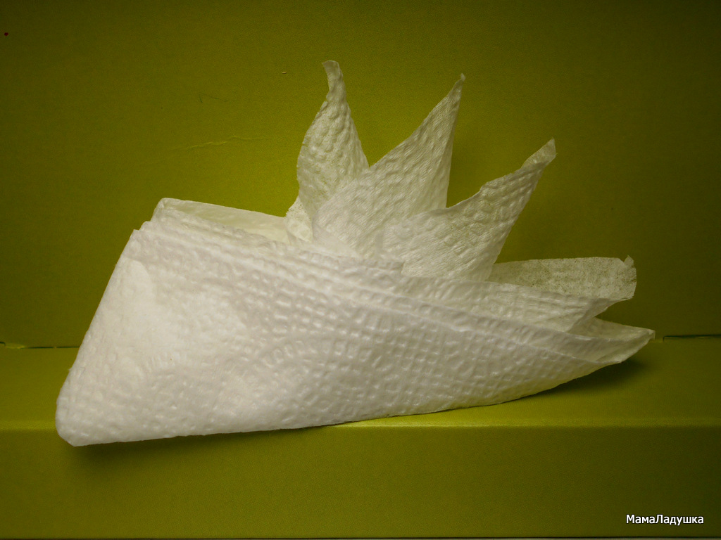 Оригами — салфетка «Петушиный гребень»