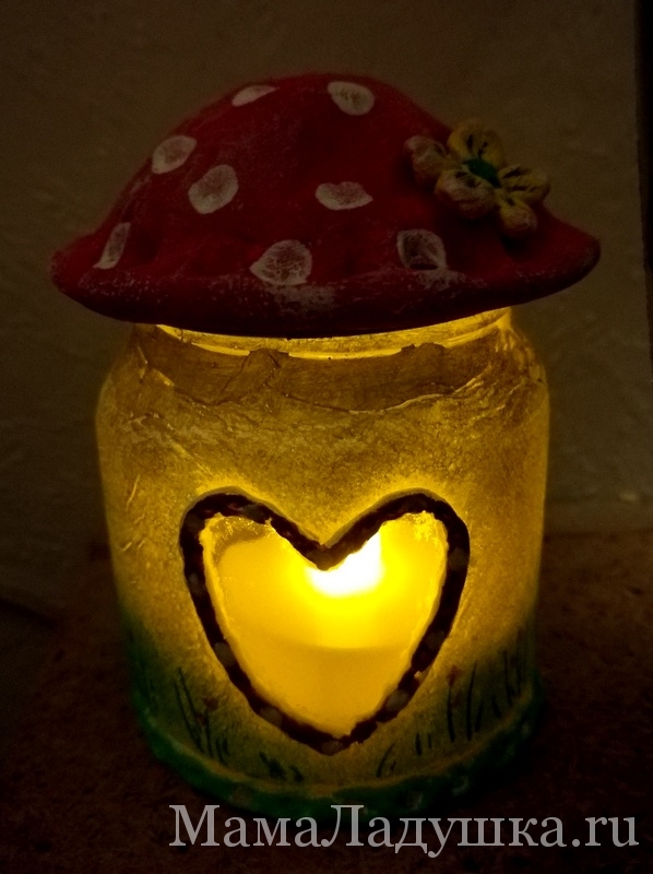 Грибочек — светильник на День Валентина