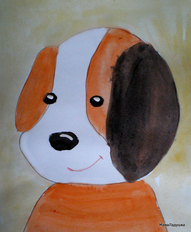 Рисуем акварелью — Рыжий щенок