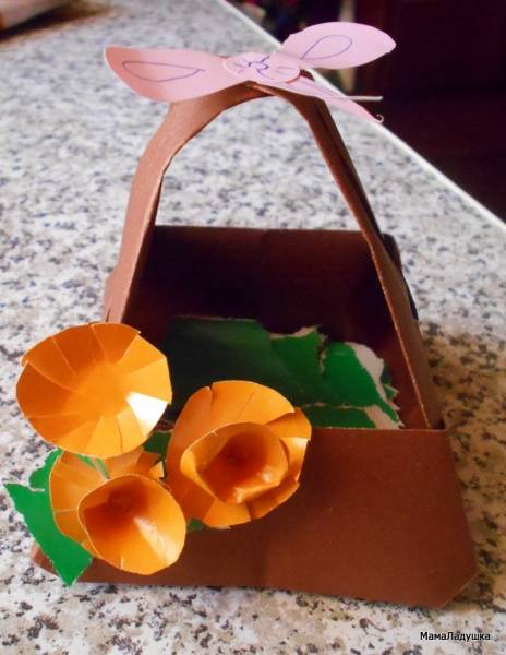 Цветочная корзинка — оригами