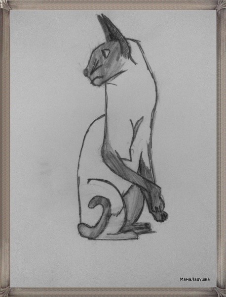 Рисуем КОШЕК — сиамская кошка